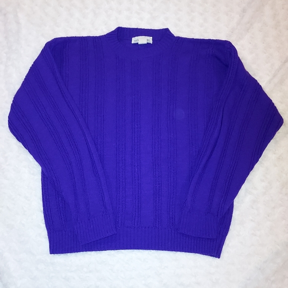 Serious Affairs Sweaters - Vintage Serious Affairs Soft Purple Jewel tone knit sweater MED Luxury Royal Y2K